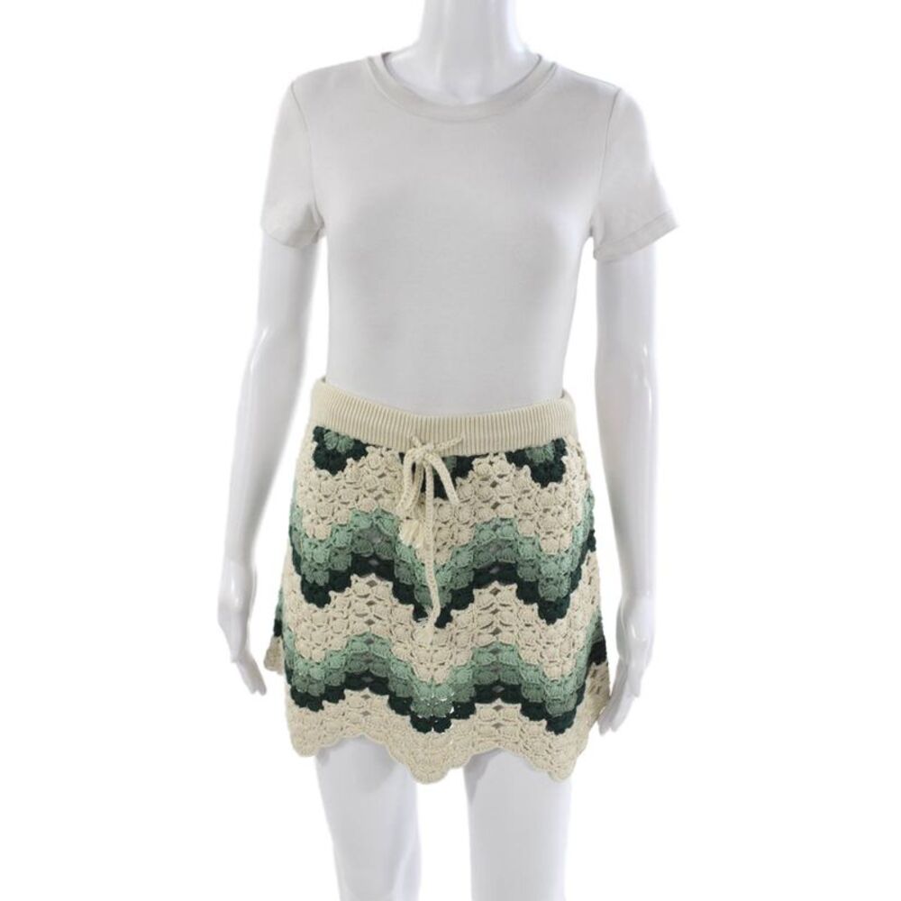 The Upside Women Mini Skirt Beige Organic Cotton Size XS